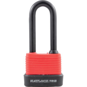 Laminated Red Steel Key Padlock - 45mm