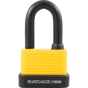 Laminated Yellow Steel Key Padlock - 54mm