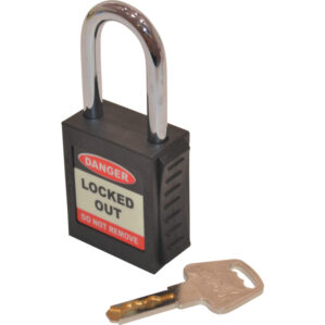 Safety Lockout Black Key Padlock - 20mm