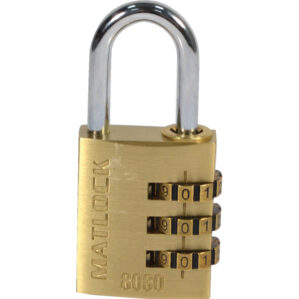 3 Dial Brass Combination Padlocks -  30mm - Pack of 4