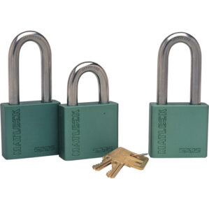 Weatherproof Green Aluminium Key Padlock - 50mm