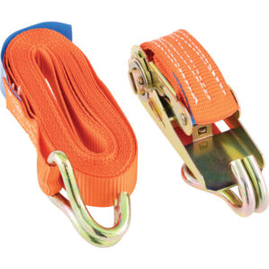 4.5m x 25mm Load Strap-Double Hook (two part), 800kg Load Capacity