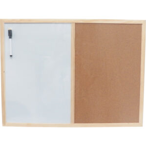 COMBINATION MAG DRYWIPE/CORK BOARD 900x600mm WOOD