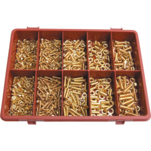 METRIC SLOTTED C/SUNK M/C SCREW KIT BRASS