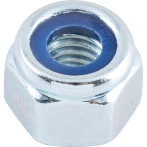 M6 Steel Lock Nut, Nyloc, Bright Zinc Plated, Material Grade 8