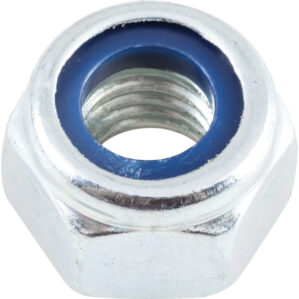 M10 Steel Lock Nut, Nyloc, Bright Zinc Plated, Material Grade 8
