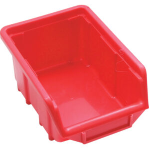 Storage Bin, Plastic, Red, 110mm x 165mm x 75mm