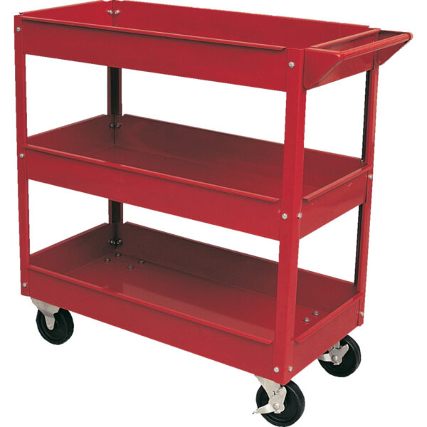 Tool Tray Trolley, Steel, 136kg, 2 x Braked Swivel Castors/2 x Swivel Castors, 737mm x 383mm x 663mm
