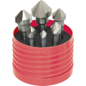 Countersink Set, Countersink, Straight Shank, Set of 6, Cobalt High Speed Steel, Bright