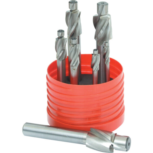 Counterbore Set, Counterbore, Plain Shank, Set of 7, High Speed Steel, Uncoated