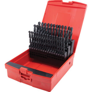 Jobber Drill Sets, Standard Length, Metric, High Speed Steel, Set Of 41