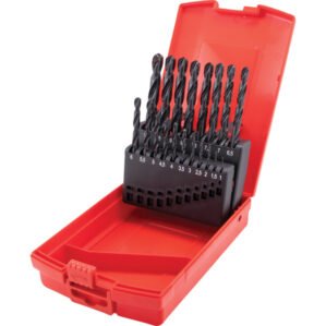 Jobber Drill Sets, Standard Length, Metric, High Speed Steel, Set Of 19