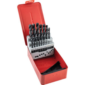 Jobber Drill Sets, Standard Length, Metric, High Speed Steel, Set Of 25