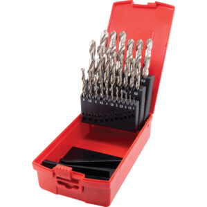 Jobber Drill Sets, Standard Length, Metric, High Speed Steel, Set Of 25