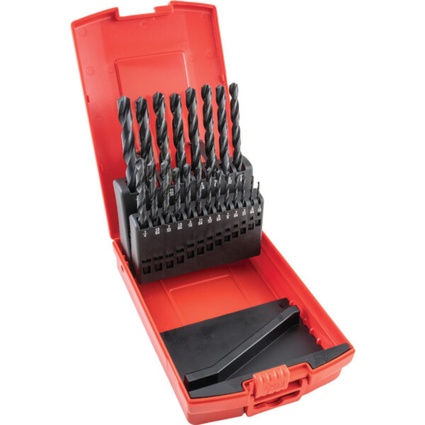 Jobber Drill Sets, Standard Length, Inch, High Speed Steel, Set Of 21