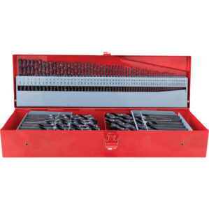Jobber Drill Sets, Standard Length, Gauge/Inch/Metric, High Speed Steel, Set Of 114