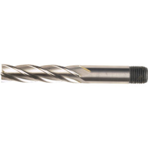 E431T, End Mill, Long, Threaded Shank, 25mm, Cobalt High Speed Steel, Bright