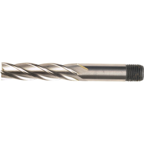 E431T, End Mill, Long, Threaded Shank, 20mm, Cobalt High Speed Steel, Bright