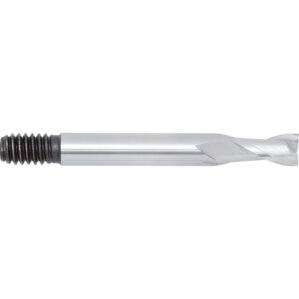 Short Slot Drill, 1/4in., 2fl, Threaded Shank, High Speed Steel, Bright