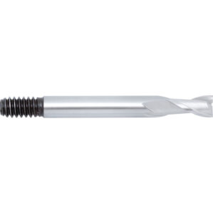 Short Slot Drill, 6mm, 2fl, Threaded Shank, High Speed Steel, Bright