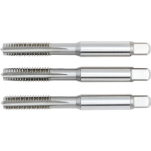 Tap Set, M8.0 x 1.25, Metric Coarse, High Speed Steel, Bright, Set of 3