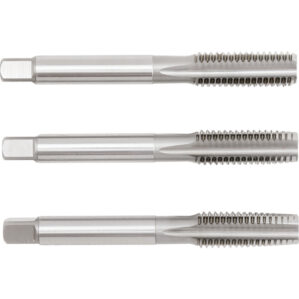 Tap Set, M12.0 x 1.75, Metric Coarse, High Speed Steel, Bright, Set of 3