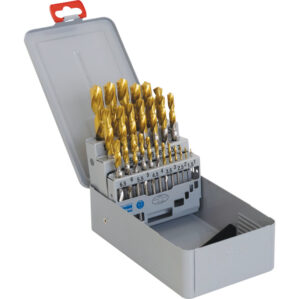 Jobber Drill Sets, Standard Length, Metric, High Speed Steel, Set Of 25