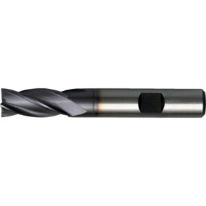 09, End Mill, Regular, Weldon Flat Shank, 8mm, Cobalt High Speed Steel, TiCN